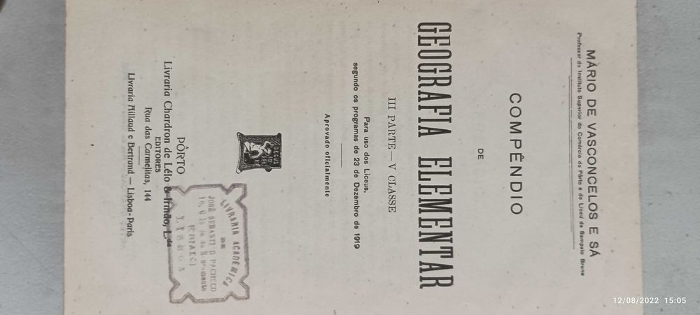 Livro PA-3-Mário de Vasconcelos e Sá -Compendio de Geografia Elementar
