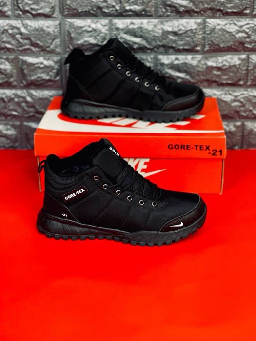 Мужские мега теплые ботинки Nike  +5° -31° черные зимние батинки найк