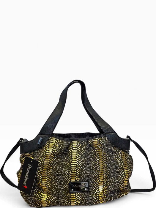 Mala Primadonna Preta & Dourado – Modelo Shoulder/Crossbody