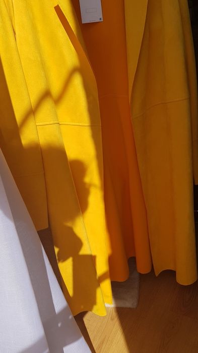 Płaszcz płaszczyk narzutka Zara M 38 żółty rudy damski