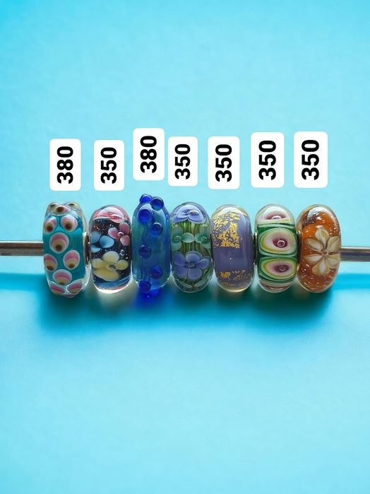 Шарм pandora trollbeads Мурано серебро 925 пандора