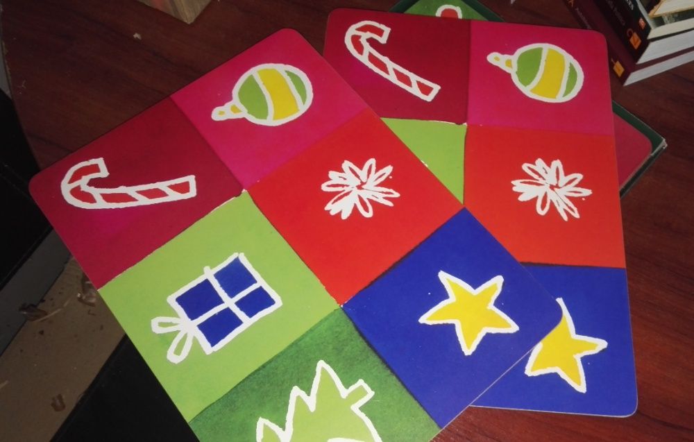 Conjunto de 6 bases em cartão com temas natalicios