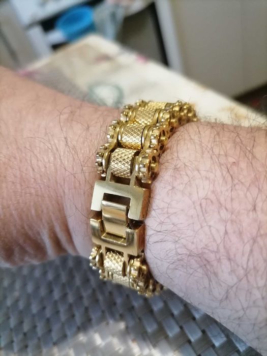 Мужской браслет позолоченный 585пр.