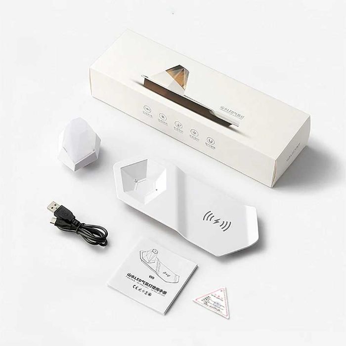 Бездротова зарядка для Apple Android + RGB нічник LUXCEO W9 LED