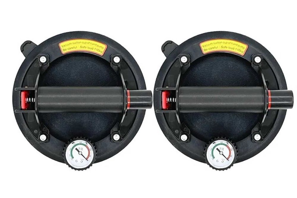 Przyssawka próżniowa ręczna do szyb 350 lbs 2 szt + CASE -NOWA