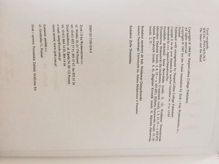 Psychologia społeczna serce i umysł