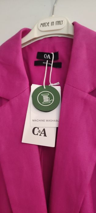 Marynarka damska 100% len, fuksja