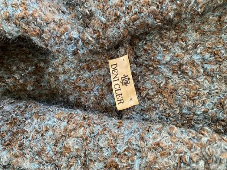 Melanżowy Długi Sweter boucle brązowo niebieski. Deni Cler