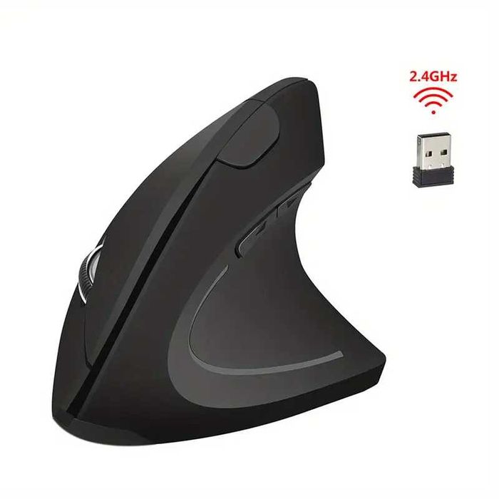 Vertical Wireless 2.4GHz Optical Mouse with 6 Buttons for PC or Console64750932804739120