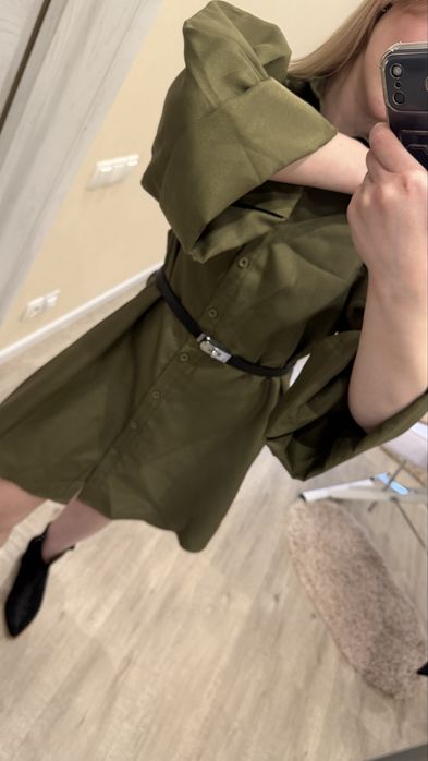 Трендова сукня хакі, сукня котонова