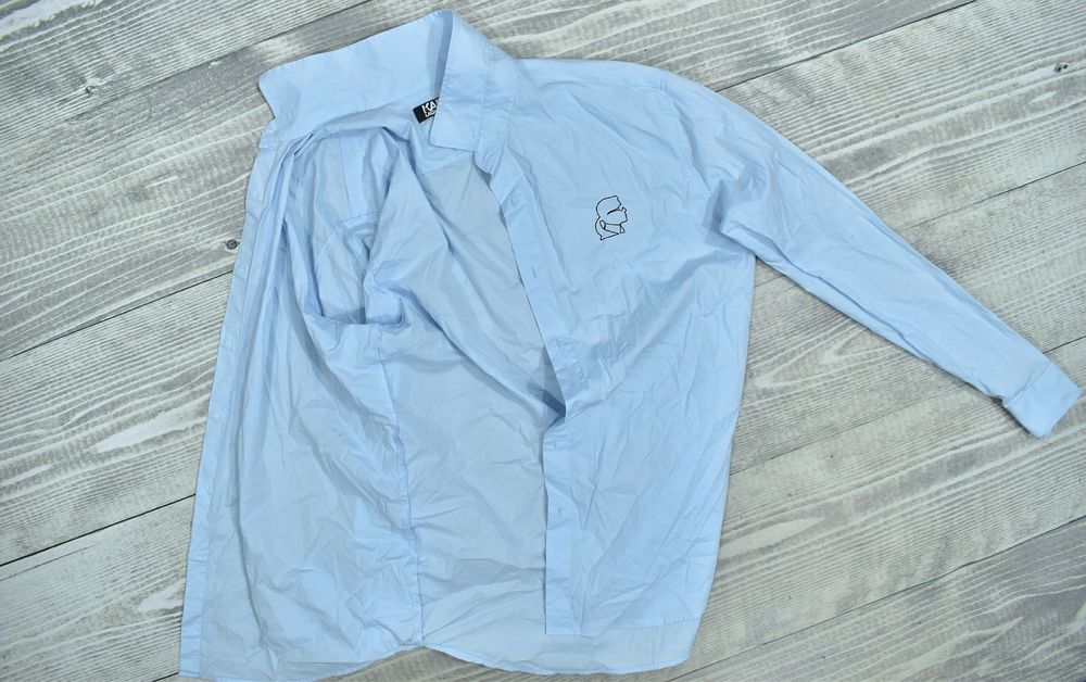 Karl Lagerfeld Jasno Niebieska Koszula Z Logo Męska M