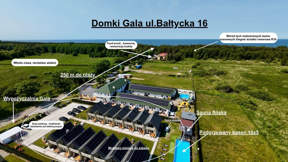 Domki Gala ~GRZYBOWO~Podgrzewany Basen/Sauna/2 min.do plaży