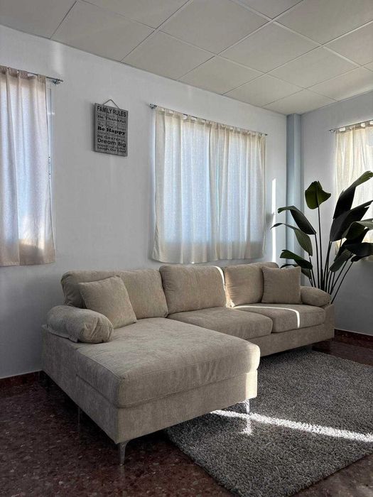 Sofá bege chaise longue + entrega gratis
