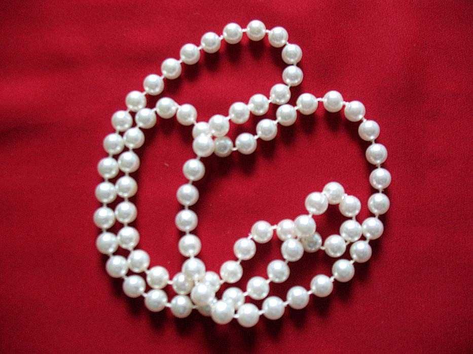 Perły - naszyjnik z białych pereł - długość 72 cm