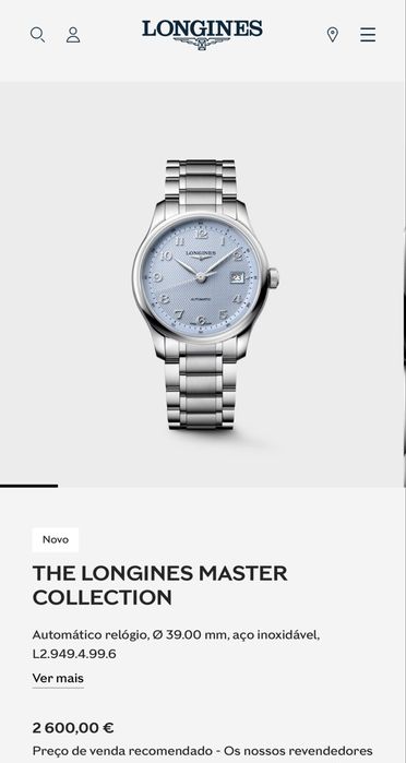 Longines Master Collection novo 39mm