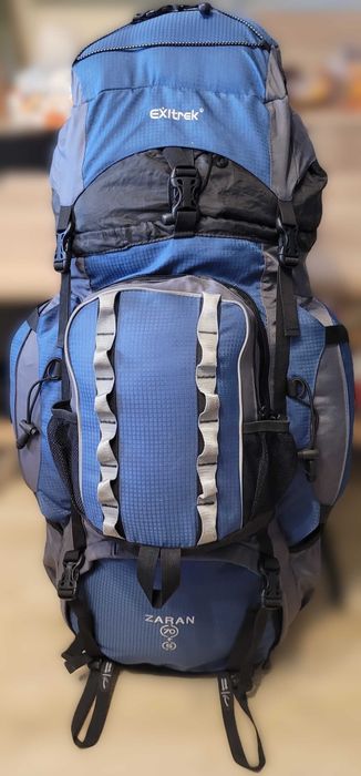Plecak trekkingowy 2w1 wyprawowy EXITrek Zaran 70+5L ze stelażem duży turystyczny góry podróżny torba pakowny 70L 75L 70 75 litrów używany stan dobry