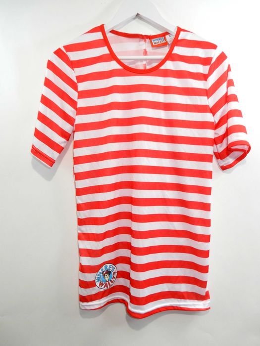 Kostium przebranie karnawał bluzka t-shirt czerwony where's wally XS