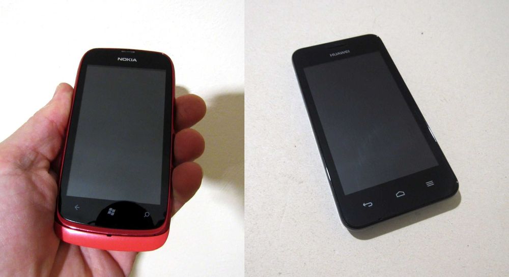 Nokia 610 (рабочий) и Huawei Y330-U01 (на запчасти)