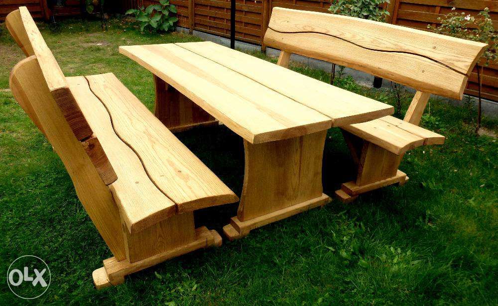 Meble ogrodowe drewniane huśtawka dębowe wysyłka za granice