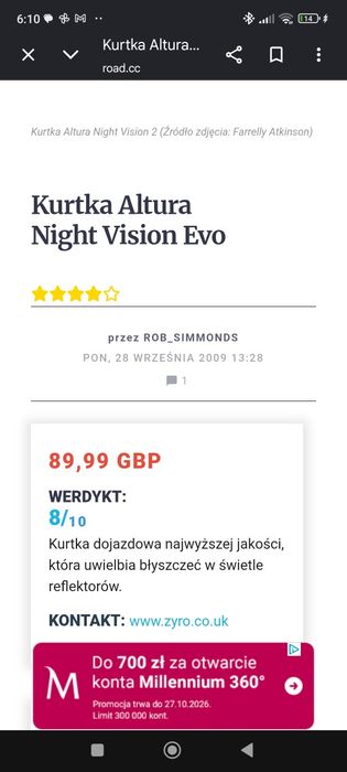 Kurtka rowerowa Altura Night Vision Evo Trek Scott Specialized Kross Giant