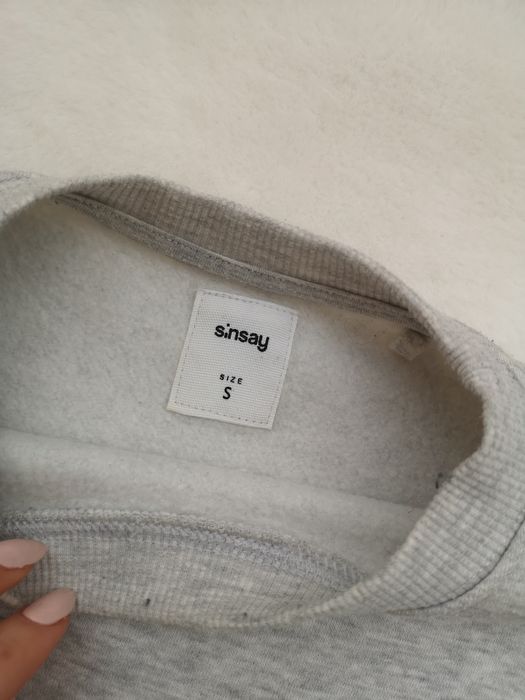 Szara bluza basic sinsay bez kaptura luźna