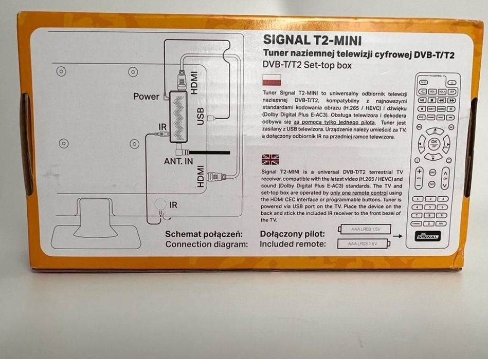 Dekoder tuner DVB-T T2 signal mini