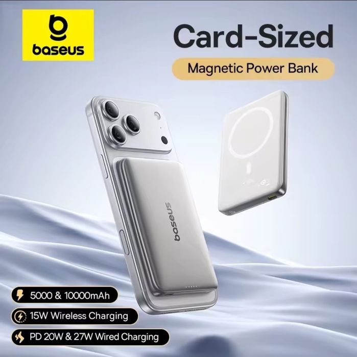Павербанк  Baseus PicoGo AM41 Ultra-Slim Magnetic Power Bank 5000mAh, магнітний павербанк, ультра тонкий та компактний