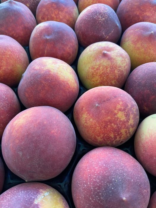Caixas de pessegos deliciosos para entregas ao domicilio