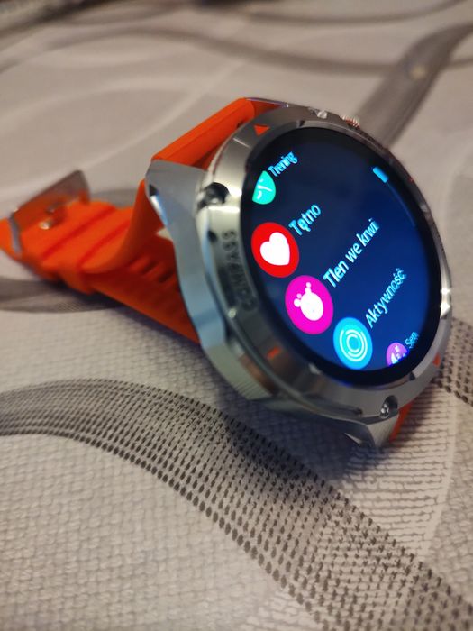 Smartwatch 1000mAh srebrny+bransoleta+2xfolia na wyswietlacz