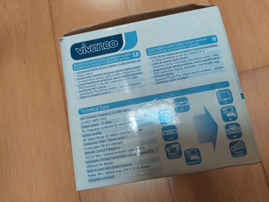 Extensor transmissor video AV e IR sem fios