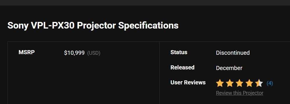 Проектор Sony PX30