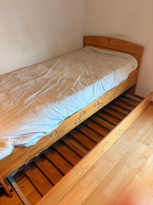 Cama Individual com 2 estrados (Oferta de Colchão)