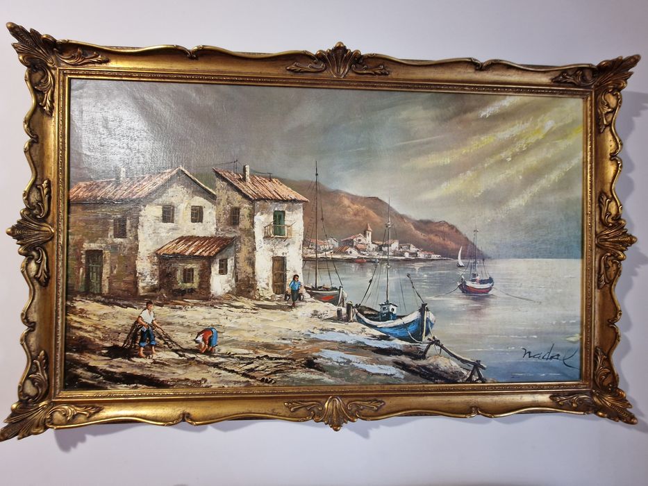 Dimensões: 150 cm (largura) x 94 cm (altura)
Inclui moldura clássica dourada trabalhada
Pintura com bastante detalhe, ideal para sala ou espaço amplo.