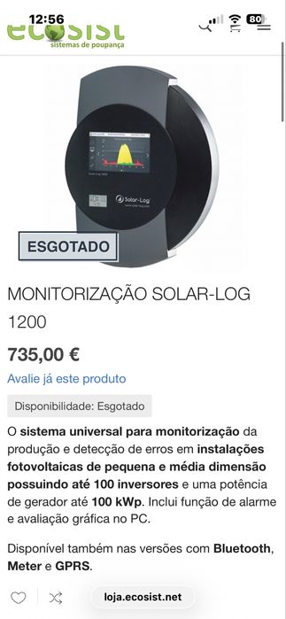Solar-Log 1200 usado pouca vez
