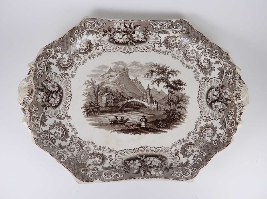 Prato Coberto / Terrina com travessa, Faiança Inglesa Séc. XIX