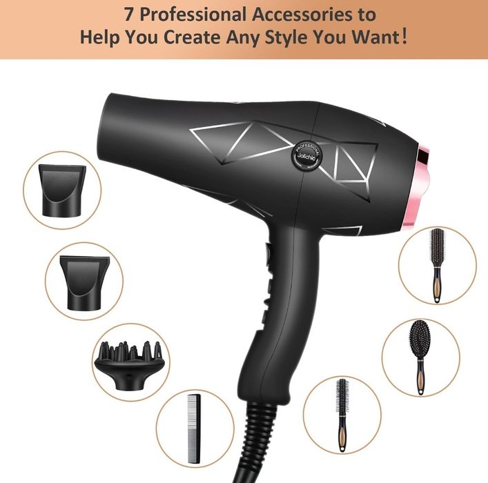 Suszarka do włosów Jolichic Professional silnik jonowy AC o mocy 2400W