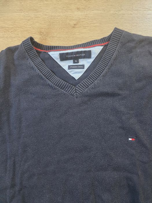 Zestaw 2x Męski sweter V-neck (w serek) Tommy Hilfiger & s.Oliver XL