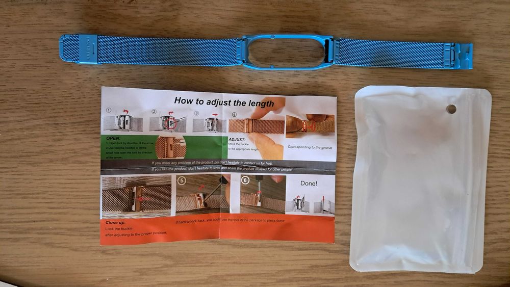 Pulseira MI BAND 5 _ aço inoxidável azul