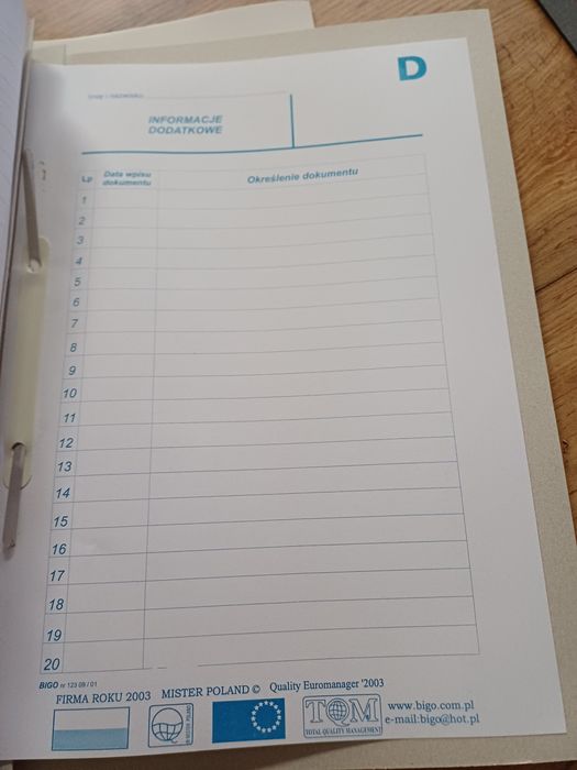 Nowe 4szt Teczki na akta osobowe