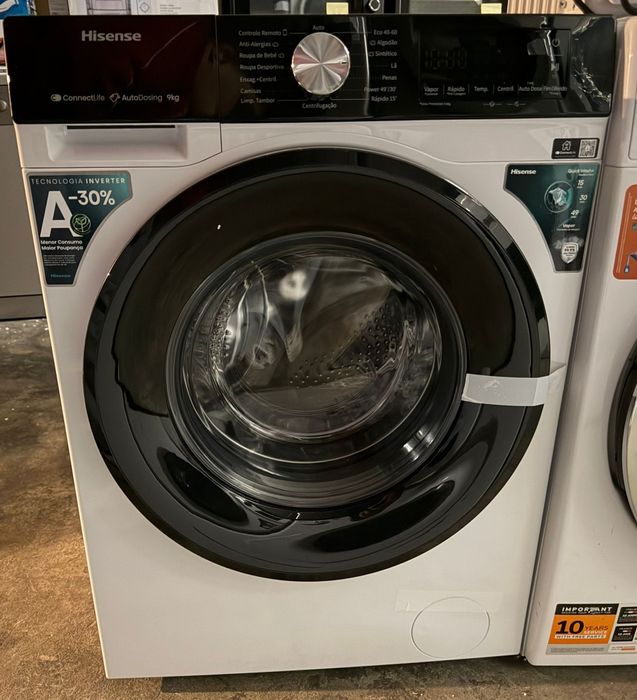 Máquina de lavar roupa  hisense 9kg autodose