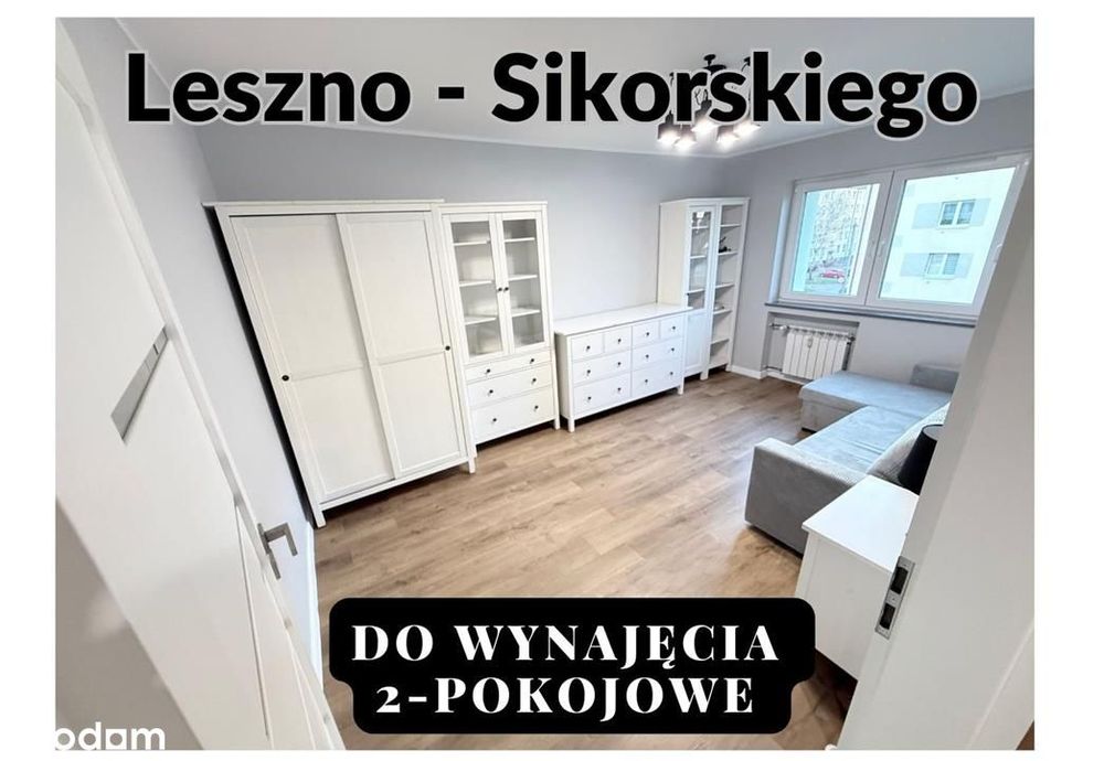 WYNAJMĘ - wyposażone 2-pokojowe mieszkanie - Leszno - ul. Sikorskiego