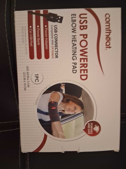 Comfheat opaska grzewcza na łokieć heating pad USB nieużywana
