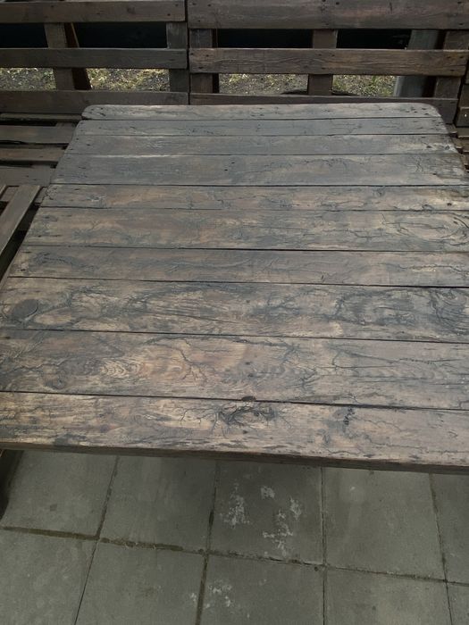 Meble ogrodowe z palet – ręczna robota, stan bardzo dobry