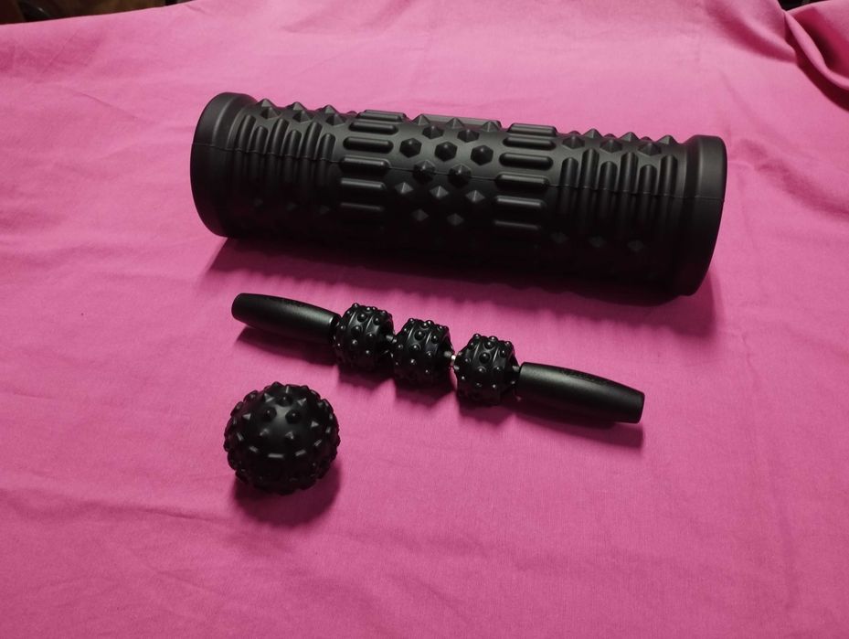 Kit de Massagem: Rolo, Bola e Stick de Massagem
