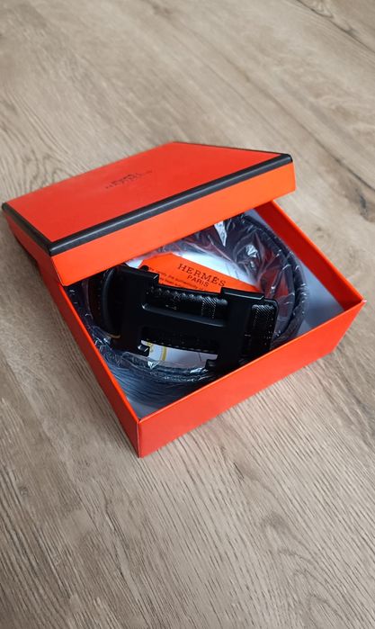 Nowy pasek Hermes czarny męski