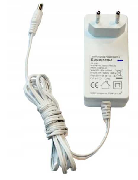 2 szt. x Zasilacz DC 12V 2A 5.5/2.1 24W Sagemcom