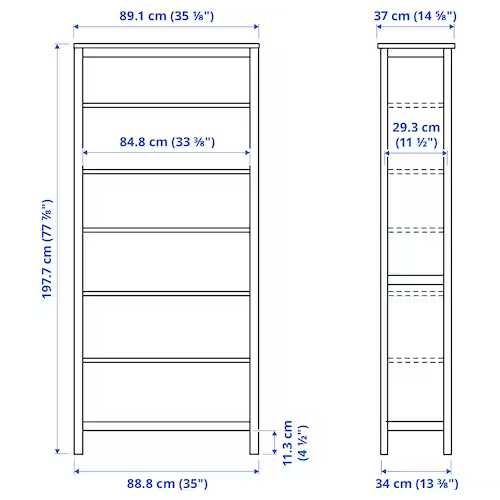 Regał IKEA Hemnes z 6 półkami, szary - dostawa gratis