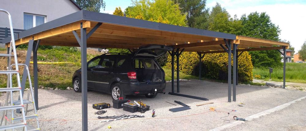 Wiata garażowa 6x3m z montażem
