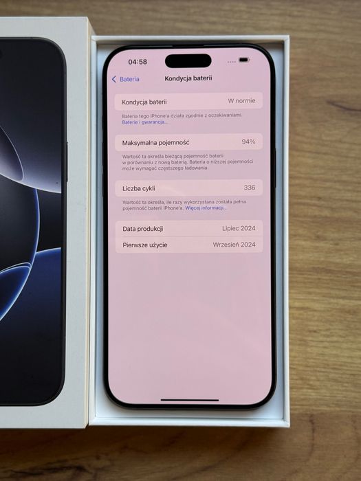 iPhone 16 Pro Max 512GB 94% (na gwarancji)