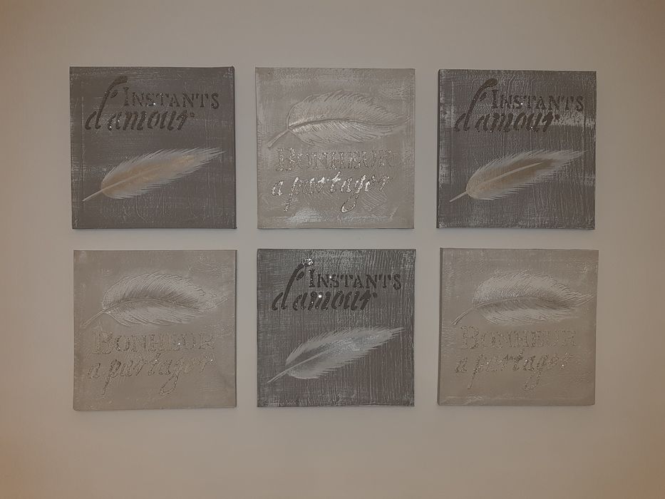 Quadros cinzentos com brilhos